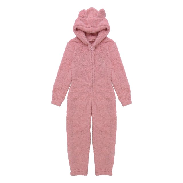 Solid Color Parent-Child Suit, Long Sleeve Family Pajamas Set, Round Neck Zipper Hoodie