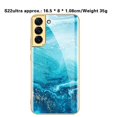 thumbnail image 3 of Full Cover Phone Case Tempered Glass Hard Printed Smartphone Bumper Case Cell Phone Covers Electroplated for S22/22Plus/Ultra Camera Protection Protective  Galaxy S22 ULTRA Golden Thread, 3 of 8