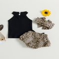 thumbnail image 4 of CNKOO Baby Girls Summer Outfit Leopard Print Heart Sleeveless Rib Knit Tank Tops Bow Ruffles Shorts Headband 3Pcs Clothes Set 6-9 Months, 4 of 8