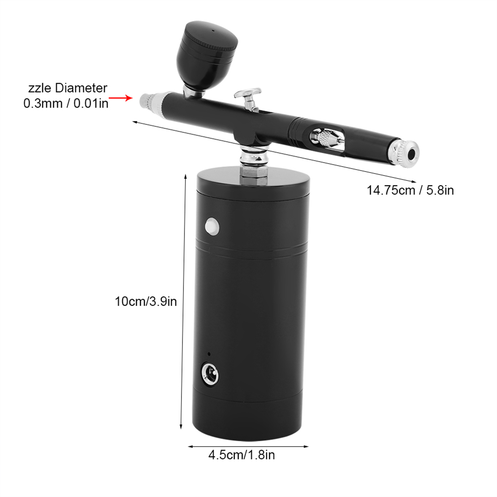 0.3Mm Black Mini Air Compressor Aerografo , Mini Airbrush With Compact Compressor - Hobbyist Edition  Spray  Airbrush Set 7Cc Capacity Set Usb Powered 8.4V