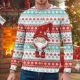 thumbnail image 2 of PMUYBHF Homme Chandail à Capuchon Noir pour Hommes Automne et Hiver Décontracté Tendance de Noël Imprimé Chandail à Col Rond Chandails à Capuchon pour Hommes, 2 of 4