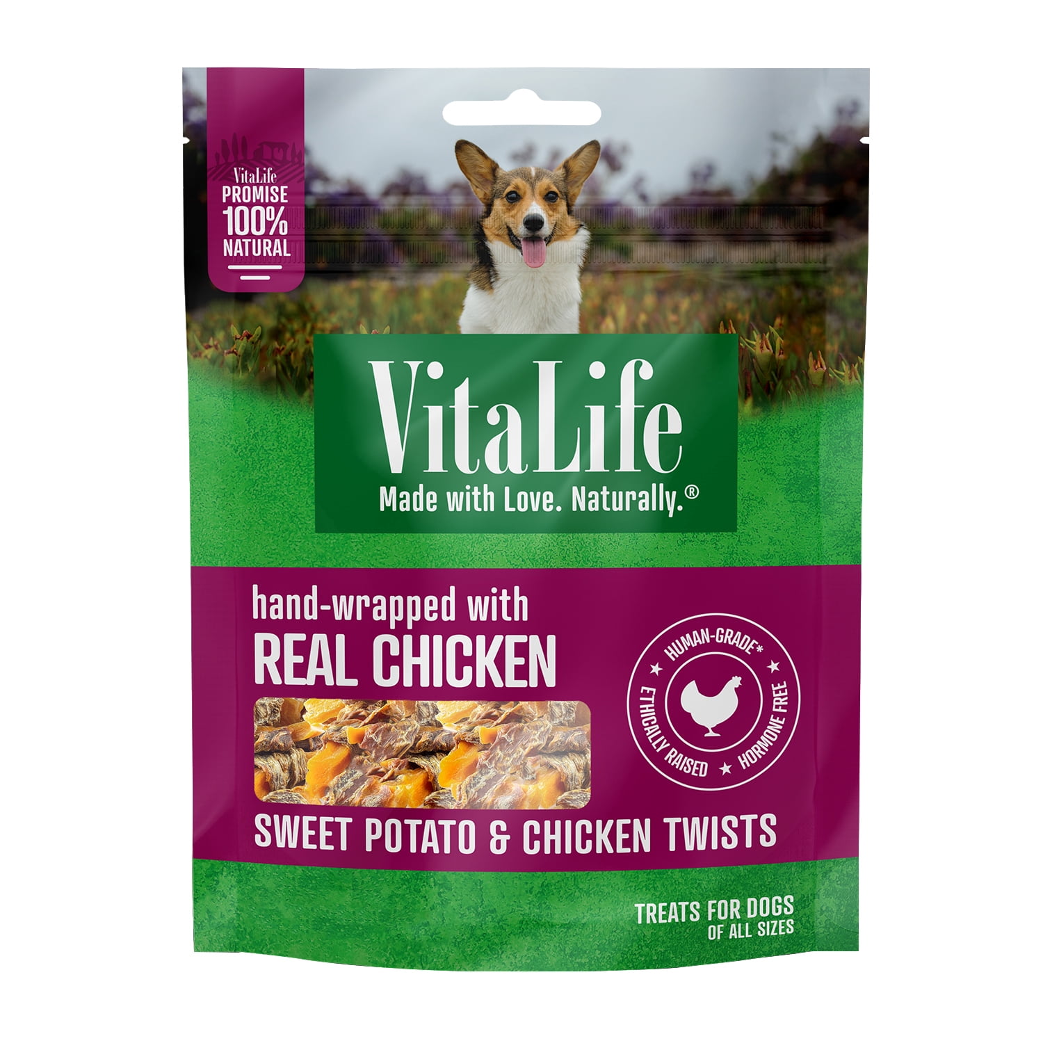 VitaLife Sweet Potato & Chicken Twists, All Natural, Jerky Dog Treats 750 g