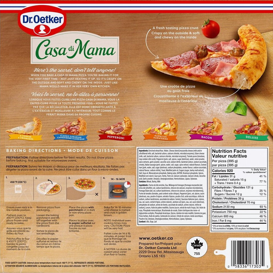 Dr. Oetker Casa di Mama 3 Meat Pizza, 395 g