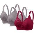 thumbnail image 2 of Lolmot Bras for Women, 3PCS Womans Printing Gathered Together Large Size Daily Bra Underwear No Rims, 2 of 9