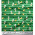 thumbnail image 1 of Soimoi Green Poly Georgette Fabric Circle Art Geometric Print Fabric by the Yard 52 Inch Wide, 1 of 5