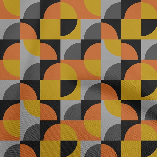 oneOone Cotton Cambric Orange Fabric Geometric Sewing Craft Projects Fabric Prints By Yard 42 Inch Wide