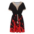 thumbnail image 4 of Robes d'Été Grande Taille pour Femmes 2024 Décontractées avec Poches Robe à Imprimé Floral Robe Mini à Col en V Économisez jusqu'à 65 % de Rabais!, 4 of 9