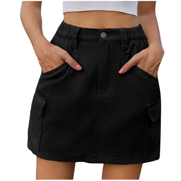 Cameland Cargo Skirts for Women Short Mini Skort Skirts Summer High Rise Plain Pencil Skirts Workwear Dress