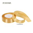 thumbnail image 2 of Unique Bargains 1 Inch 25 Yard Wide Satin Ribbon with Gold Edges Grosgrain Fabric Ribbon for Gift Wrapping, Champagne Gold, 2 of 7