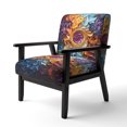 thumbnail image 3 of Designart "VORTEX Kaleidoscope I" Gold Abstract Upholstered Accent Chair - Modern Arm Chair For Bedroom, 3 of 7