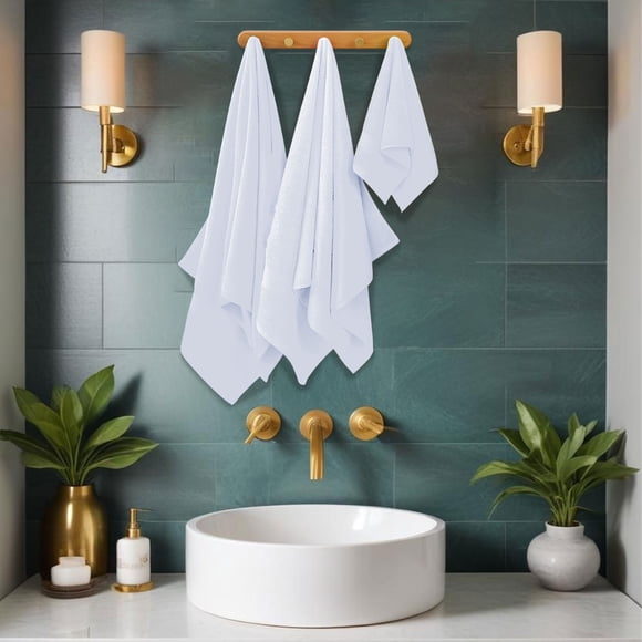 Cotton Multicolor Gift Set Towel 4pc Soft Absorbent Household Bath Towels 74x33cm 70x140cm Ideal for Spa Pool Bathroom Beach