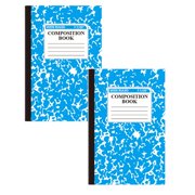 2Pcs Composition Notebook, Marble Wide Ruled Composition Book, Cute Composition Notebooks for Writing, 60 Pages per Comp Book, Office Supplies, Classroom Must Haves,Blue