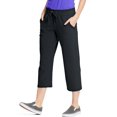 thumbnail image 1 of Hanes Women`s French Terry Pocket Capri, M, Black, 1 of 2