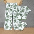 thumbnail image 4 of LYHaoo Girl's 4 Piece Swimsuits Tropical Print Halter Bikini Set Bathing Suits With Mesh Pants Sizes 7-8 Years, 4 of 6