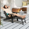 thumbnail image 1 of Costway Chaise Adirondack de Patio Tout Temps en HIPS Chaise Longue avec Repose-Pieds Rétractable Noir, 1 of 9