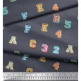 thumbnail image 3 of Soimoi Modal Satin Fabric Numbers & Alphabets Text Printed Craft Fabric by The Yard 42 Inch Wide, 3 of 3