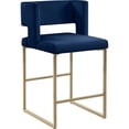 thumbnail image 1 of Meridian Furniture Caleb Navy Velvet Counter Stool (Set of 2), 1 of 5
