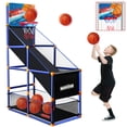 thumbnail image 1 of Ensemble de Jeu de Basketball Arcade pour Enfants, Jouets Garçon Panier de Basketball avec 4 Ballons pour 3 à 12 Ans, Hauteur Réglable avec Pompe et Filet de Rangement pour Jeux Sportifs Intérieurs Extérieurs pour Enfants, C, 1 of 6