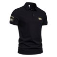 thumbnail image 2 of EGNMCR Chemise Blouse Homme à Manches Courtes Col Rabattu Unie à Boutons Hauts, 2 of 7