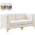 thumbnail image 1 of Meridian Furniture Alina Sofa Modulaire en Velours Crème, 1 of 16