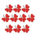 thumbnail image 1 of 10pcs Red Flower Crystal Patches Resin Rhinestones DIY Accessory Iron on Applique for Cloth Shoes Hats Bags, 1 of 9