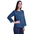 thumbnail image 3 of Moomaya Printed Button Placket Full Sleeve Top Round Neck WoMen's Casual Summer Tunic, 3 of 5