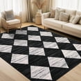 thumbnail image 3 of Large Area Rug Washable Living Room Rug Neutral Area Rugs for Bedroom Dining Room Modern Checkered Carpet Non Slip Stain Resistant Farmhouse Floor Cover 10x13 Black and White Rugs, 3 of 8