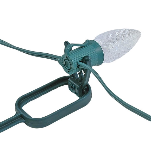 Novelty Lights Anchor Stake 10" Universal Light Stakes for C7/C9/Mini Lights, Heavy Duty Christmas Lights Clips for Ground, Green, 400 Pack