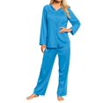 thumbnail image 3 of Shadowline 76283 Ensemble de Pyjama à Manches Longues Pétales pour Femmes (Saphir 3X), 3 of 4