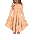 thumbnail image 2 of JDQJBZ Robe à Manches Longues pour Enfants, Imprimé de Cœurs, à Volants Superposés, Tenue d'Été Décontractée, 2 of 5