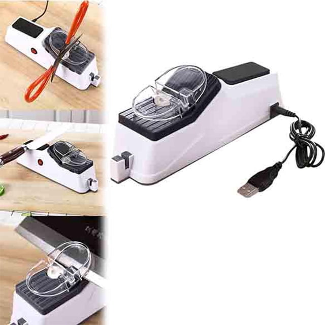 LSLJS Aiguiseur de Couteaux Aiguiseur de Couteaux pour la Maison Aiguiseur de Couteaux 5 Secondes pour Affûtage Polissage avec Couvercle de Protection Interface USB Aiguiseur de Couteaux