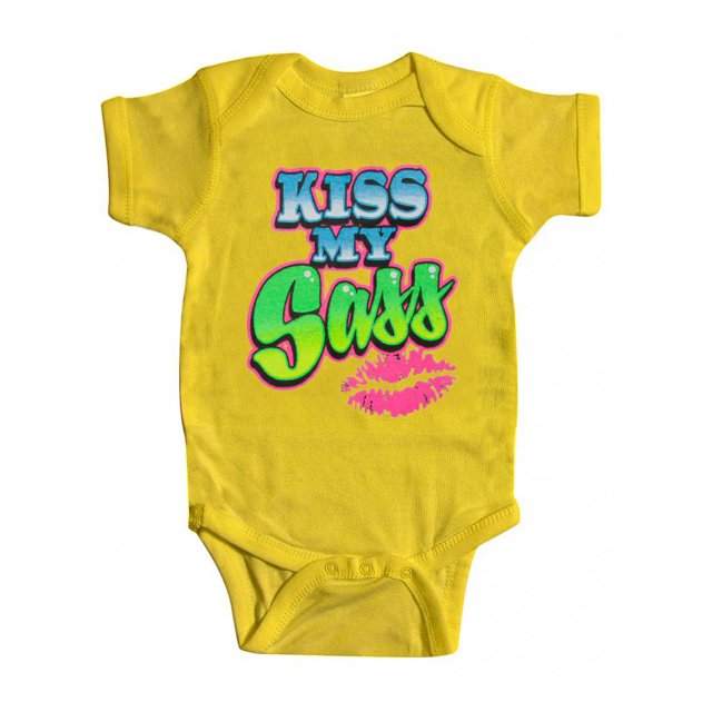 Baby "Kiss My Sass" Bodysuit - Yellow - 18M