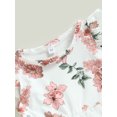 thumbnail image 3 of Kmbangi Robe Patchwork en Tulle à Imprimé Floral Manches Volantes Col Rond Ligne A pour Bébé Enfants Filles Été 1-5 Ans, 3 of 7