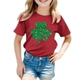 thumbnail image 4 of FhsagQ The 7th Of July T-Shirt à Manches Courtes pour Filles T-Shirt d'Été à Col Rond Coupe Décontractée T-Shirts Basiques Petite Fille The 7th Of July T-Shirts Taille 6/7 Chic Printemps Rouge 12-13 Ans, 4 of 4