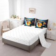thumbnail image 3 of YST 7 Pcs Comforter Set King Size, American Football Bed In A Bag With Flat Sheet And Fitted Sheet For Kids Teens Adults, Rugby Ice And Fire Bedding Set With Pillowcases & Shams, Blue Gold, 3 of 5