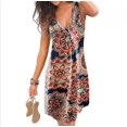 thumbnail image 1 of Nouvelle Robe Mini Décontractée Sans Manches à Col en V Sexy Boho Plage pour Femmes, 1 of 6