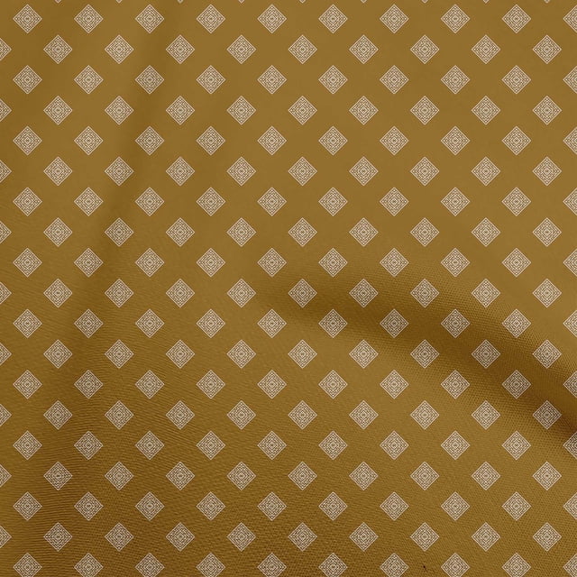 oneOone Rayon Gamboge Yellow Fabric Geometric Craft Projects Decor Fabric Printed By The Yard 56 Inch Wide