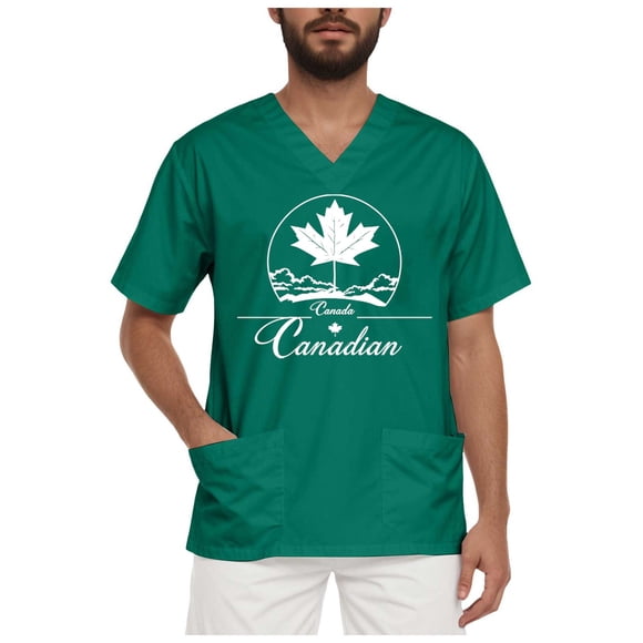 Ramiter Canada Shirt Canada Maple Leaf Pride Tee True North Fashion Canadian Patriotic Apparel Mens Novelty T-Shirt,1st of July Gifts Green,S