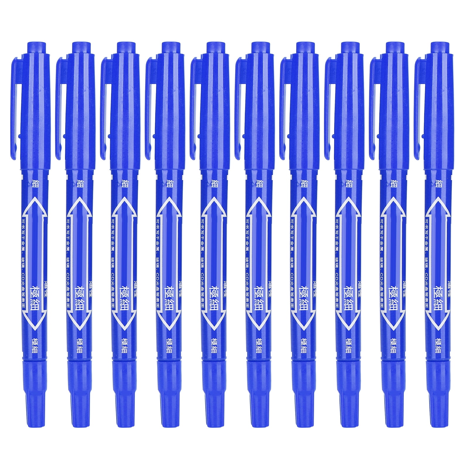 Double-End Marker Pen, Ergonomic Design Colored Marker Pen Convenient For Writing  For Drawing For Marker Pen Blue