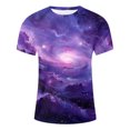 thumbnail image 3 of LUOGENLI T-shirts pour Hommes Printemps et Automne Imprimé Intégral Manches Courtes Col Rond t-Shirt Floral Tendance Mode Chemise de Base T-shirts Graphiques Pêche Fête de la Saint-Patrick Violet TTG, 3 of 4