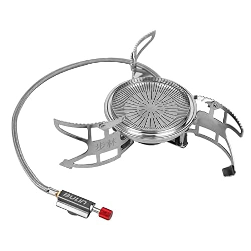 Bulin Réchaud de Camping Réchaud de Randonnée Réchaud à Gaz Portable avec Allumage Piézo. Batterie de Cuisine Pliable Légère 3800W Réchaud d'Extérieur avec Adaptateur pour Cartouche de Carburant, Ensemble de Brûleurs pour le Camping, la Randonnée et la Cuisson