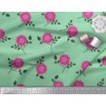 thumbnail image 3 of Soimoi polyester Crepe Fabric Leaves & Pink Flower Floral Printed Fabric 1 Yard 52 Inch Wide, 3 of 3