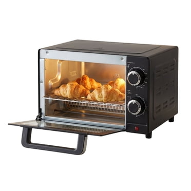 Total Chef 4-Slice Toaster Oven with Timer and Temperature Control (1,000 Watts), Versatile Oven for Toasting & Baking