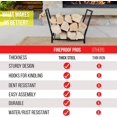 thumbnail image 4 of Firewood Rack Outdoor and Indoor Firewood Storage with Kindling Wood Hooks.in Double Coated Fire Wood Rack Rustproof Stable Log Holder and Fireplace Decor Organizer, 4 of 6