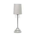 thumbnail image 1 of Lampe de table Simple Designs avec abat-jour en tissu et perles acryliques suspendues, 1 of 8