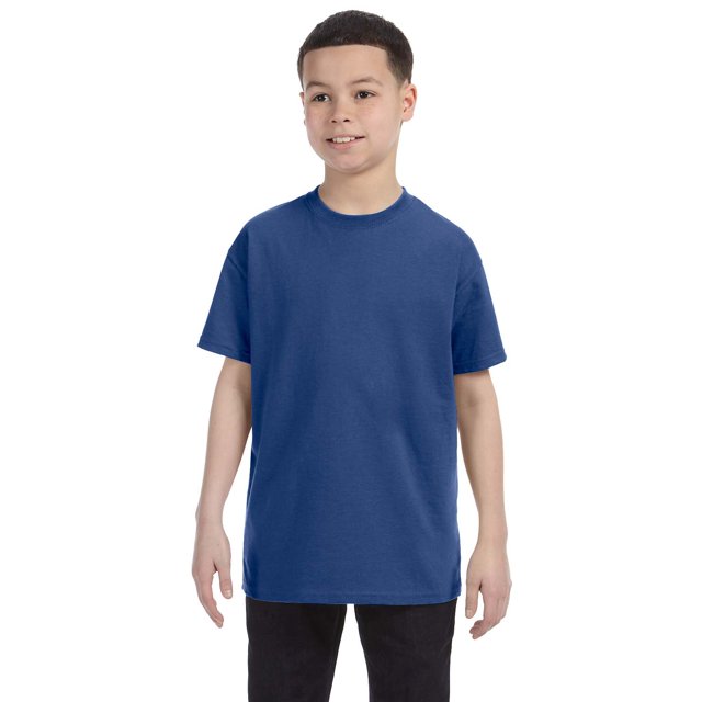 Jerzees Big Boy's Rib Collar Tear Away Label T-Shirt, Style 29B