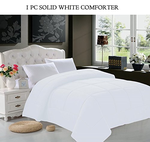 Elegant Comfort Luxurious Goose Down Alternative Double Fill Comforter, Twin/Twin X-Large, White