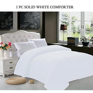 Elegant Comfort Luxurious Goose Down Alternative Double Fill Comforter, Twin/Twin X-Large, White