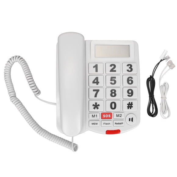 Big Button Corded Phone with Caller ID and Hands-Free for Hearing Impaired Seniors