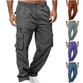 thumbnail image 1 of Pantalon Jean Classique pour Homme à Taille Élastique pour Travail Décontracté, Plein Air, Randonnée, Tenue Quotidienne, Coupe Confortable / IhhxPro, Violet 3TG, 1 of 7